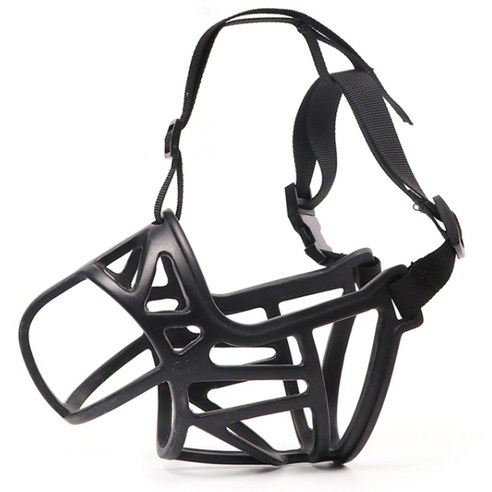 퍼플펫 강아지 대형견 실리콘 마스크 입마개 XL, 1개, 블랙