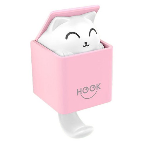 H리빙 귀여운 고양이 후크, 1개, 핑크