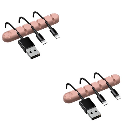 유니버스팩토리 usb 선정리소품 컬러곰 6구, 연핑크, 2개