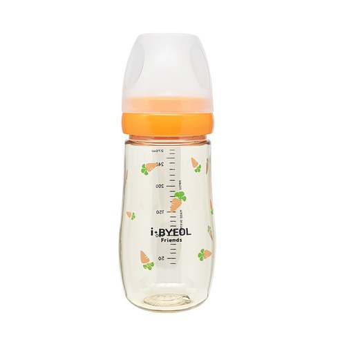 아이별프렌즈 PPSU 아기 캐럿 젖병 270ml, 노꼭지, 오렌지, 1개