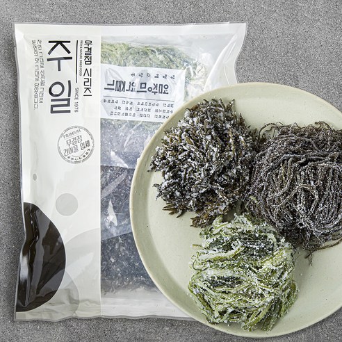 주일 무결점 오독오독 해초 미역줄기 + 꼬시래기 + 톳, 200g, 12봉 모듬해초