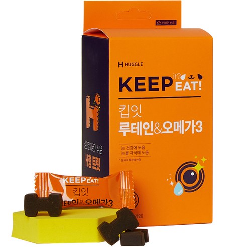 허글 강아지 킵잇 루테인 & 오메가3 영양제 150g, 1개, 연어맛, 눈물 개선/눈건강