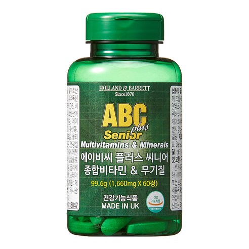 홀랜드앤바렛 에이비씨 플러스 씨니어 종합비타민 무기질, 1개, 60정