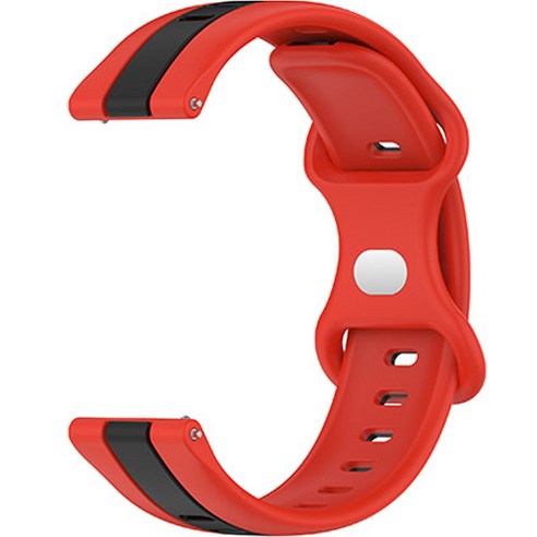 하마테 갤럭시워치 호환 센터라인 나비버클 실리콘 스트랩 20mm, 레드블랙