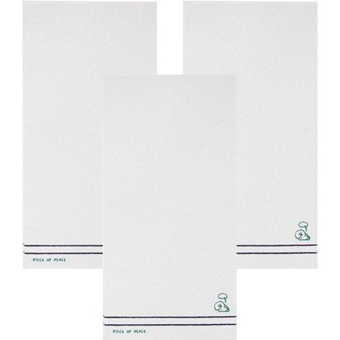 라인프렌즈 PIECE OF PEACE 세면 타월 180g 10수 코마사, 네이비, 3개