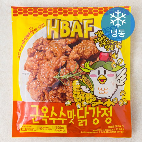 HBAF 군옥수수 닭강정 (냉동), 500g, 1개