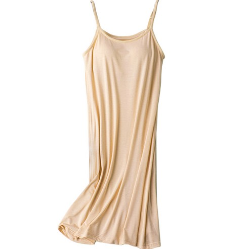 여름날의 자유로움을 선사하는 모달 브라탑 일체형 끈나시 원피스 원피스내의