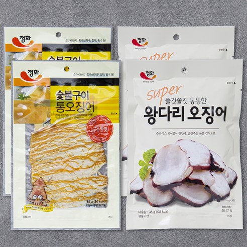 정화식품 통오징어 35g 2p + 왕다리 45g 2p 세트, 1세트