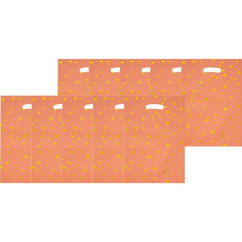 마켓감성 아기자기 별 비닐 포장백, 오렌지, 10팩