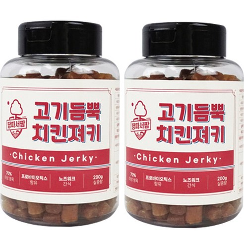 땅파서팜 강아지 고기듬뿍 치킨 져키 200g, 2개