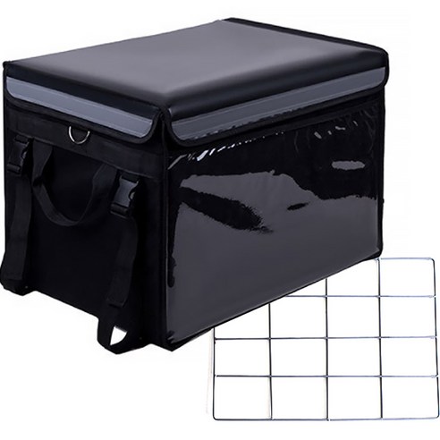 이고웰 보온 보냉 배달가방 + 바이크 장착용 철망 세트, 블랙 보냉용품
