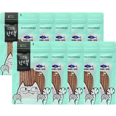 간택 고양이 져키 50g, 가다랑어 + 타우린 혼합맛, 10개