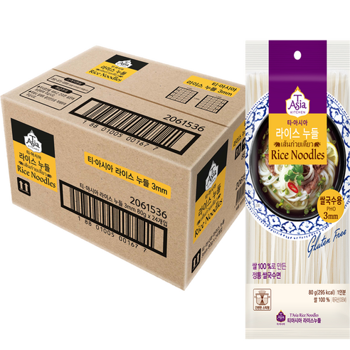 티아시아 라이스누들 3mm, 24개, 80g