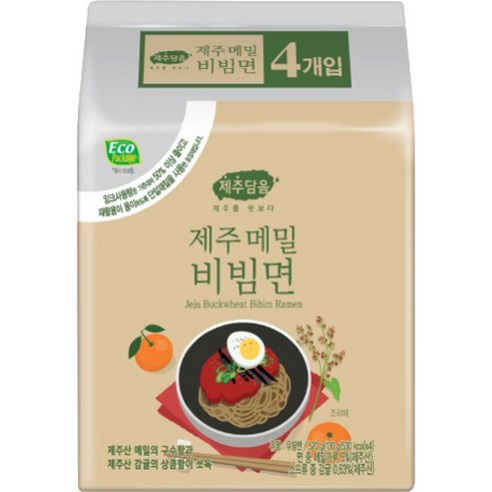 오뚜기 제주담음 제주 메밀 비빔면 130g, 4개