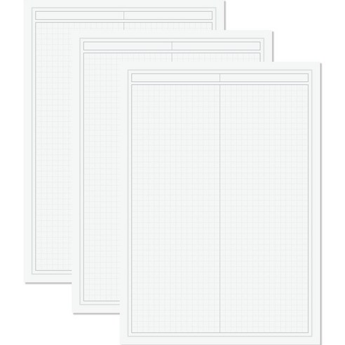 메이킷 모노 그리드 노트패드 B5 50p, 화이트, 3개