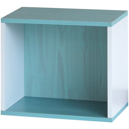 양지가구 공간박스 책장, 백색 + 하늘, 1단
