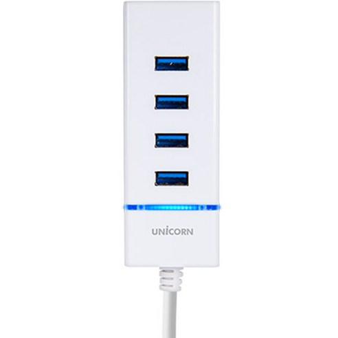 유니콘 A타입 4포트 무전원방식 USB허브 RH-3040, 화이트, 1개