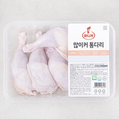 마니커 무항생제 인증 많이커 닭 통다리 (냉장), 800g, 1개 800g × 1개 섬네일