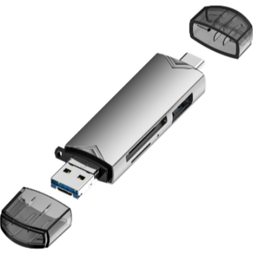 sd카드리더기 스타리움 OTG C타입 USB 3.0 멀티 카드 리더기, 88mm, 그레이, 1개