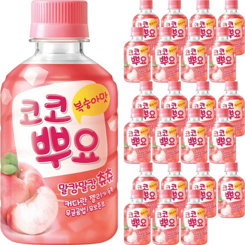 팔도 코코뿌요 음료 복숭아맛, 24개, 280ml