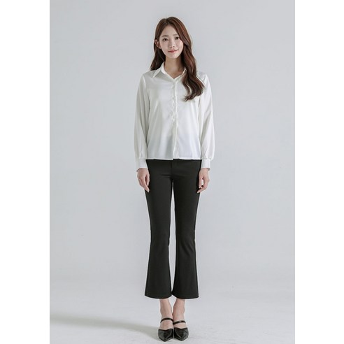 편안한 착용감과 세련된 스타일을 동시에 완성하는 스판 하이웨스트 부츠컷 슬랙스