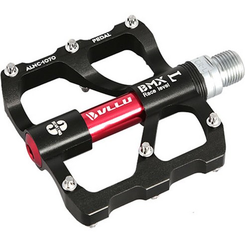 펠레스포츠 알루미늄 크로몰리엑슬 20 자전거 페달 ALNC-1070, 블랙 + 레드, 1개