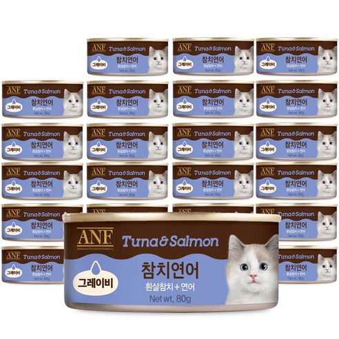 ANF 고양이 참치연어 그레이비캔, 혼합맛(참치/연어), 80g, 24개