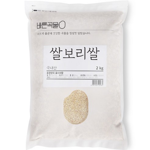바른곡물 국산 쌀보리쌀, 2kg, 1개