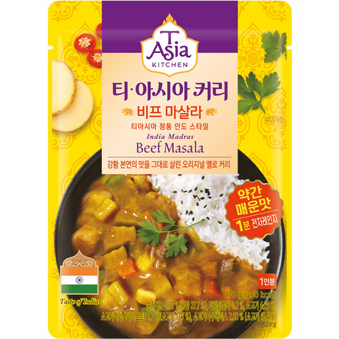 티아시아키친 비프 마살라 커리, 170g, 1개