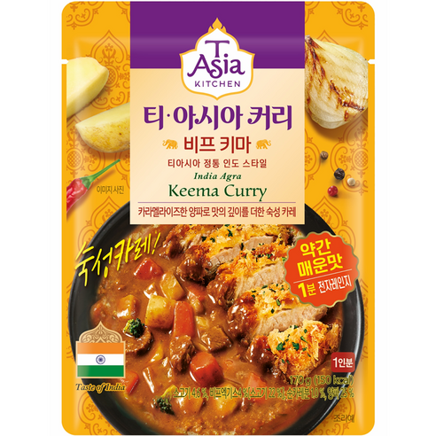 티아시아키친 비프 키마 커리, 170g, 1개