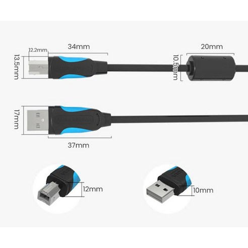 벤션 USB2.0 AM BM AB 케이블: 다양한 기기 연결을 위한 고성능 솔루션