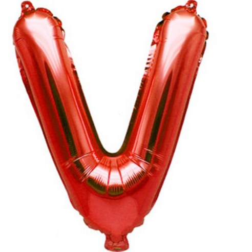 팡파티 레터링 알파벳 풍선 V 40cm, 레드, 1개
