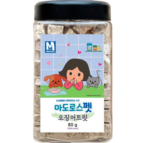 마도로스펫 반려동물 트릿, 오징어, 80g, 1개
