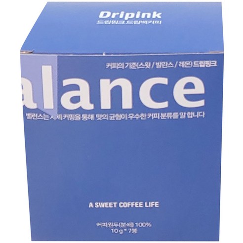드립핑크 탄자니아 드립백커피 박스 포장, 10g, 7개입, 1개