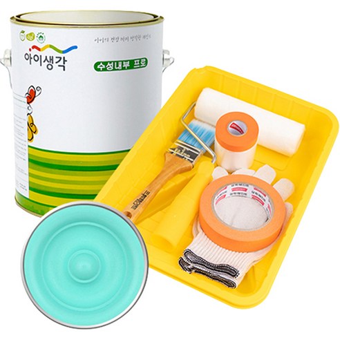 삼화페인트 아이생각 친환경 수성내부 프로 4L 페인트 도구세트, 씨그린, 4000ml, 1개