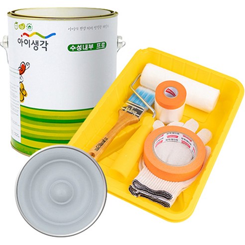 삼화페인트 아이생각 친환경 수성내부 프로 4L 페인트 도구세트, 블루그레이, 4000ml, 1개