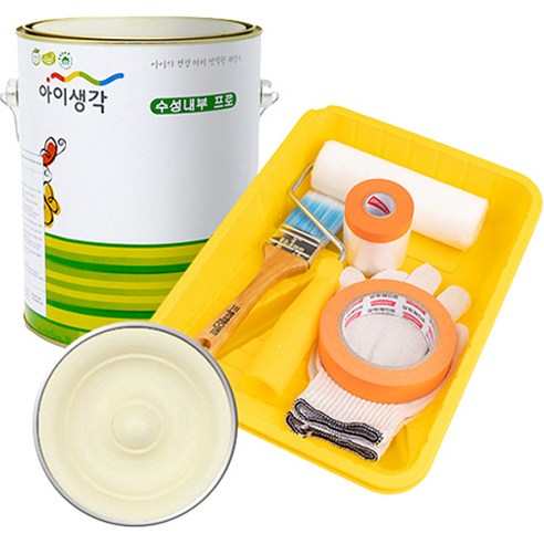삼화페인트 아이생각 친환경 수성내부 프로 4L 페인트 도구세트, 트윙클옐로우, 4000ml, 1개