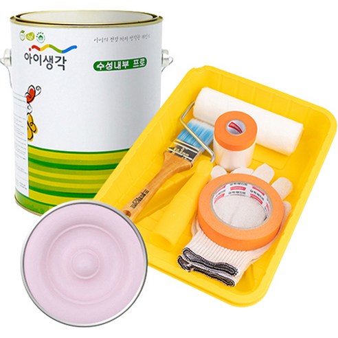 삼화페인트 아이생각 친환경 수성내부 프로 4L 페인트 도구세트, 베리즈앤크림, 4000ml, 1개