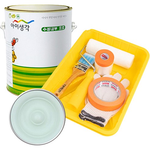 삼화페인트 아이생각 친환경 수성내부 프로 4L 페인트 도구세트, 뉴트럴민트, 4000ml, 1개