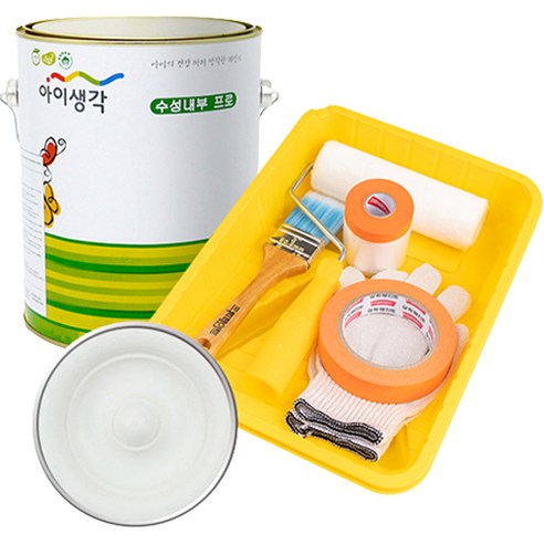 삼화페인트 아이생각 친환경 수성내부 프로 4L 페인트 도구세트, 위스퍼크림, 4000ml, 1개