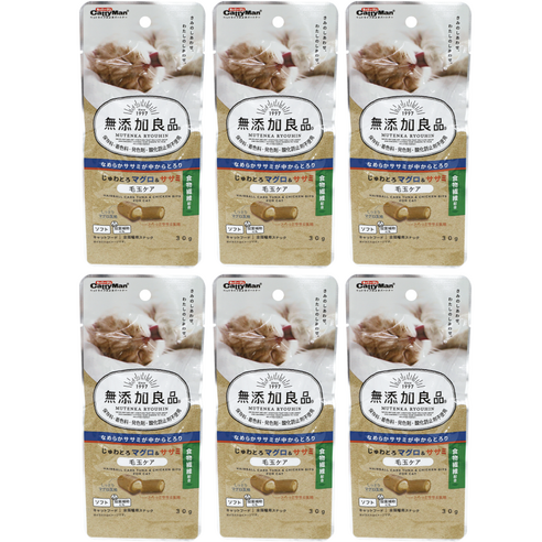 캐티맨 무첨가 촉촉큐브 참치 + 치킨 고양이 사료, 혼합맛(참치 / 치킨), 30g, 6개