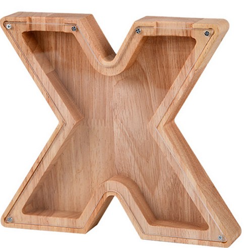 올라운더 알파벳 우드 돼지 저금통, X, 1개