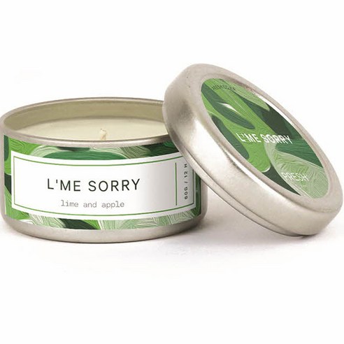 프레쉬 소이 캔들 향초 스몰 60g, LiME SORRY 라임 애플, 1개