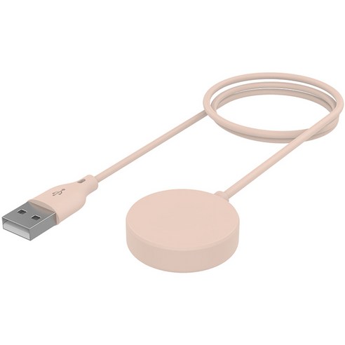 랩씨 갤럭시 워치 무선 충전기 케이블, USB-A 핑크
