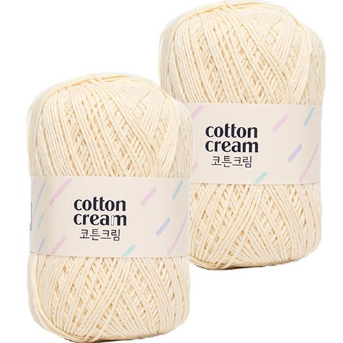 yarna 코튼크림 뜨개실 70g, 801 아이보리, 2개