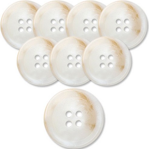 동대문단추왕 고급 무광 코트 가디건 단추 25mm, 잡스, 8개, 화이트 WT 잡스