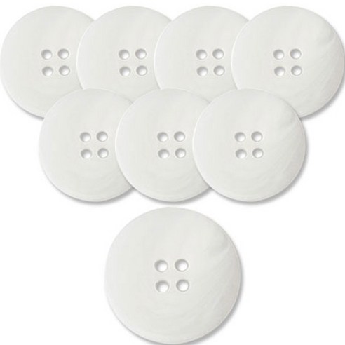 동대문단추왕 고급 무광 코트 가디건 단추 25mm, 그루, 8개, 화이트 WT 그루