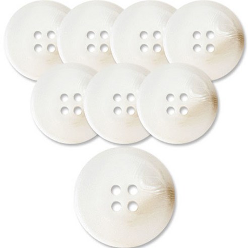 동대문단추왕 고급 무광 코트 가디건 단추 25mm, 플러스접시, 8개, 화이트 WT 플러스접시