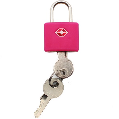 트래블큐브 TSA 초소형 미니 자물쇠 열쇠형 핑크, 1개