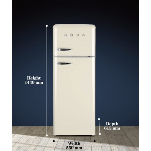 빈티지 매력과 현대적 편의를 갖춘 하이얼 AQUA 3D크롬로고 레트로 냉장고